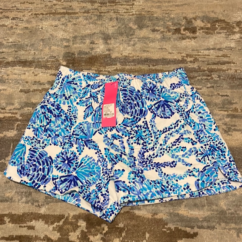 Lily Pulitzer Shell Patterned Comfy Shorts. Blue,… - image 1